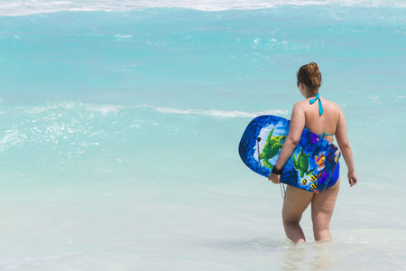 Vacationing on the beach of the Caribbean Sea.の写真素材