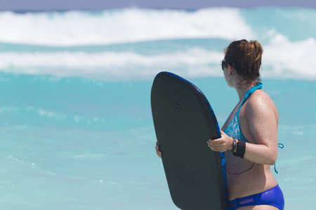 Vacationing on the beach of the Caribbean Sea.の写真素材