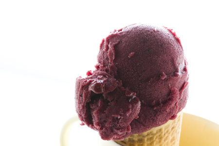 Gourmet mixed berry gelato on a white background.