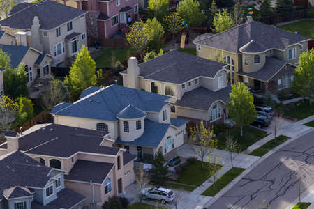 Typical american suburban development.のeditorial素材