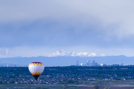 Annual hot air balloon festival in Erie, Colorado.の写真素材