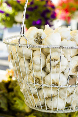 Fresh produce on sale at the local farmers market.の写真素材