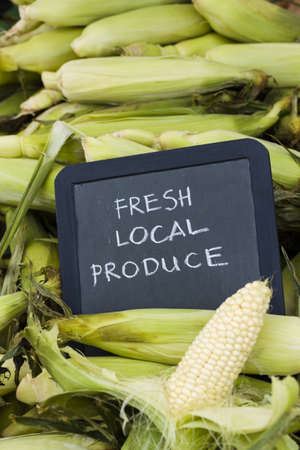 Fresh produce on sale at the local farmers market.の写真素材
