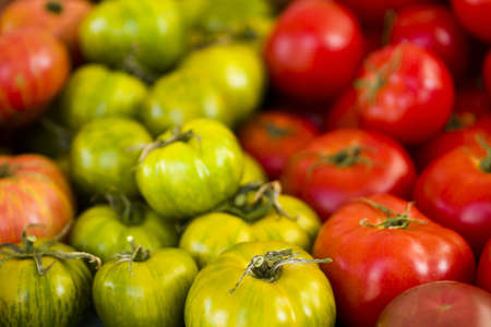 Fresh produce on sale at the local farmers market.の写真素材