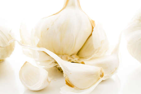 Organic garlic from the local Farmers Market.の写真素材