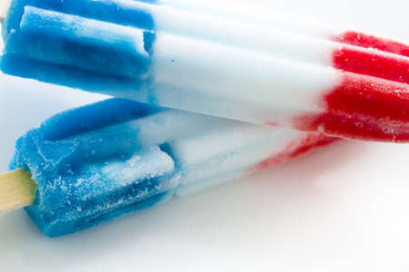 ice pop with red, white, and blue colors.の写真素材