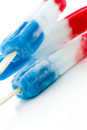 ice pop with red, white, and blue colors.の写真素材