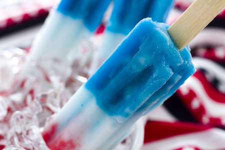 ice pop with red, white, and blue colors.の写真素材