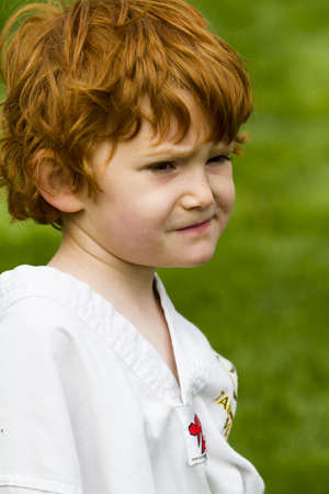 Tae Kwon Do student practicing in the park.のeditorial素材