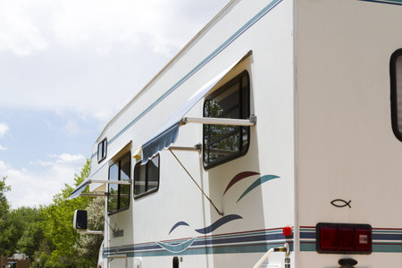 Luxury camping in motorhome.のeditorial素材