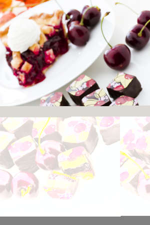 Cherry pie a la mode truffle for Thanksgiving.の写真素材