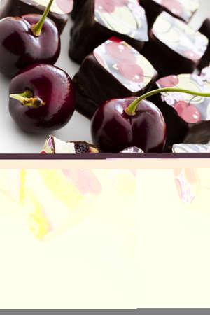 Cherry pie a la mode truffle for Thanksgiving.の写真素材