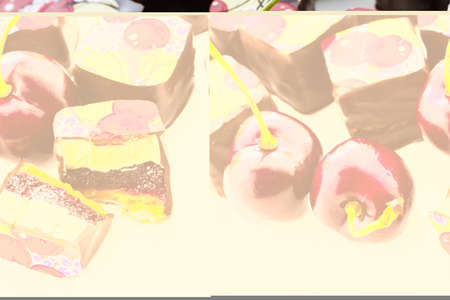 Cherry pie a la mode truffle for Thanksgiving.の写真素材