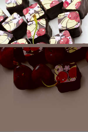 Cherry pie a la mode truffle for Thanksgiving.の写真素材