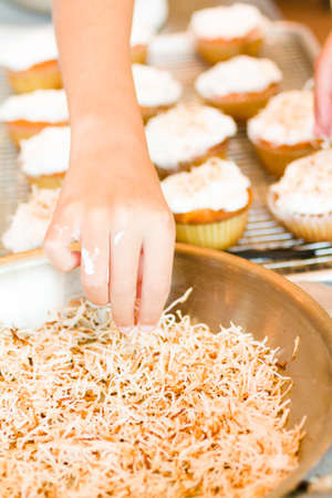 Making cupcakesの写真素材