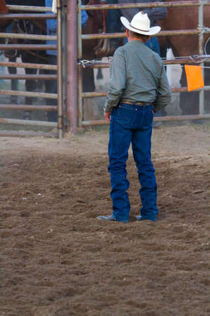 2013 Cowboy Up rodeo in Kiowa, Colorado.のeditorial素材