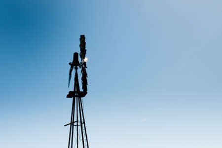 Windmill on cattle station, Fort Collins, Colorado.の写真素材