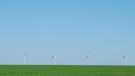 Wind turbines farm in Eastern Colorado.の写真素材