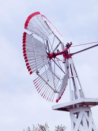 An old windmill on the farm.の写真素材