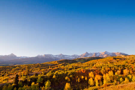 The Dallas Divide is a Colorado icon, well known for its vivid fall colors produced by scrub oak and aspens.の写真素材