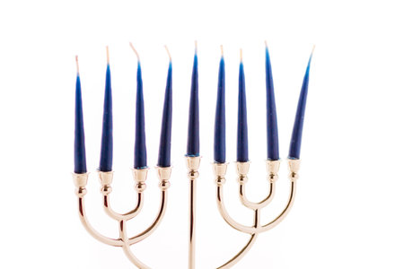 A still life composed of elements of the Jewish Chanukah/Hanukkah festival.の写真素材
