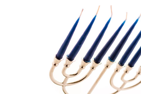 A still life composed of elements of the Jewish Chanukah/Hanukkah festival.の写真素材