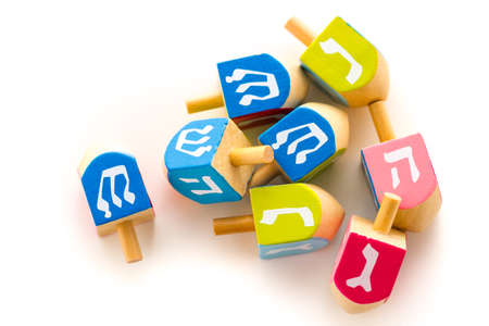 A still life composed of elements of the Jewish Chanukah/Hanukkah festival.の写真素材