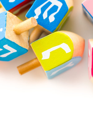 A still life composed of elements of the Jewish Chanukah/Hanukkah festival.の写真素材