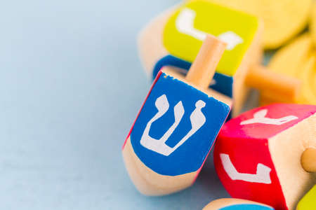 A still life composed of elements of the Jewish Chanukah/Hanukkah festival.の写真素材