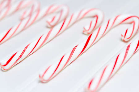 Candy canes on a white background.の写真素材