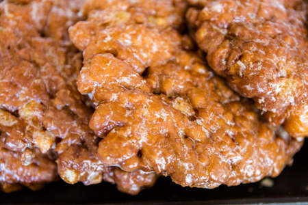 Fresh apple fritters from the local bakery shop.の写真素材