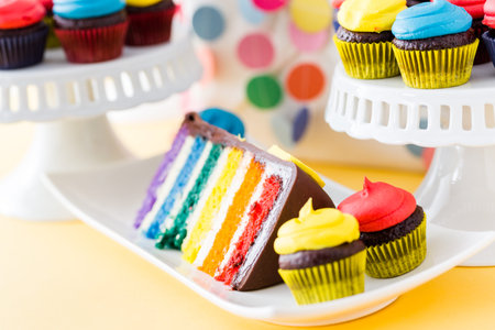 Colorful sweets for kids birthday party celebration.の写真素材