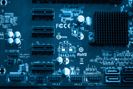 Denver, Colorado - February 19, 2014. Close up of a mother board.