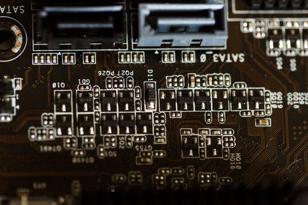 Denver, Colorado - February 19, 2014. Close up of a mother board.