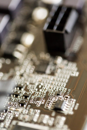 Denver, Colorado - February 19, 2014. Close up of a mother board.