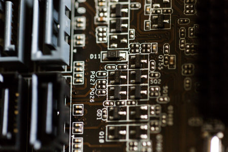 Denver, Colorado - February 19, 2014. Close up of a mother board.