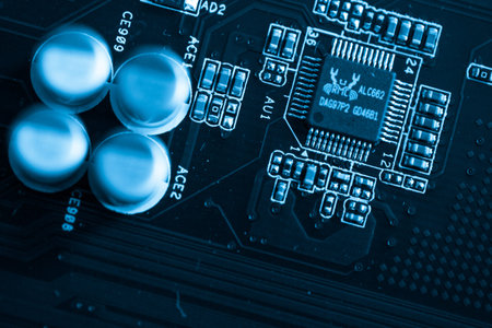Denver, Colorado - February 19, 2014. Close up of a mother board.