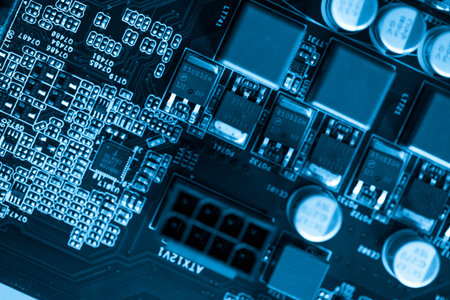 Denver, Colorado - February 19, 2014. Close up of a mother board.