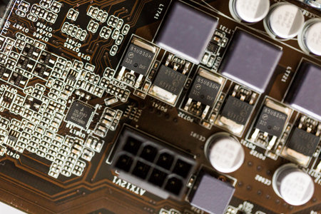 Denver, Colorado - February 19, 2014. Close up of a mother board.