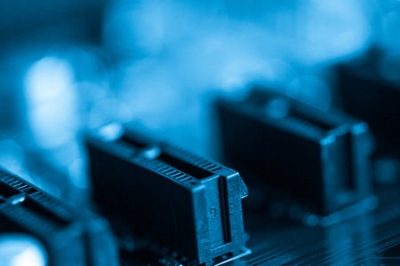 Denver, Colorado - February 19, 2014. Close up of a mother board.