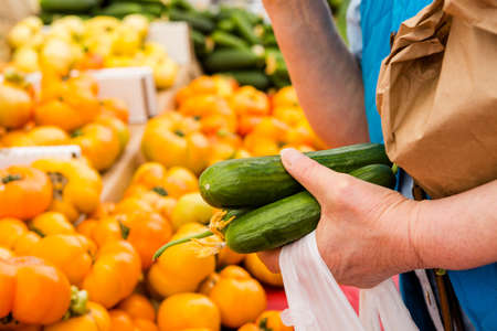 Fresh produce at the Farmers Market in early Summer.の写真素材
