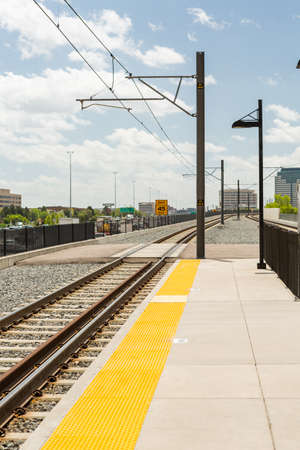 Denver, Colorado/ USA - May 20, 2014. Empty Orchard Station during the middle of the day.のeditorial素材