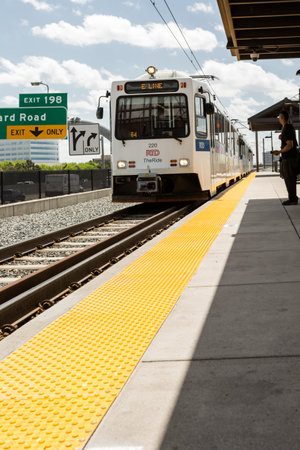 Denver, Colorado/ USA - May 20, 2014. Empty Orchard Station during the middle of the day.のeditorial素材