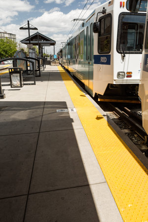 Denver, Colorado/ USA - May 20, 2014. Empty Orchard Station during the middle of the day.