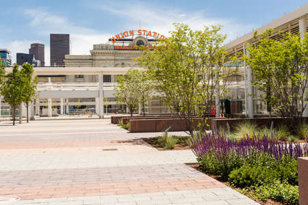 Denver, Colorado/ USA-26 May, 2014: Progress of redevelopment of Union Station in Denver.のeditorial素材