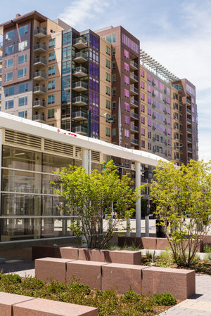 Denver, Colorado/ USA-26 May, 2014: Progress of redevelopment of Union Station in Denver.のeditorial素材