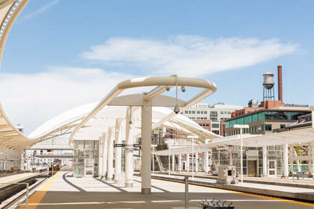 Denver, Colorado/ USA-26 May, 2014: Progress of redevelopment of Union Station in Denver.のeditorial素材