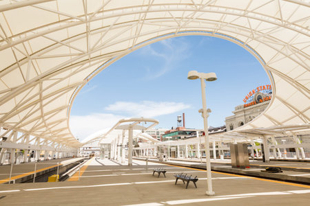 Denver, Colorado/ USA-26 May, 2014: Progress of redevelopment of Union Station in Denver.のeditorial素材