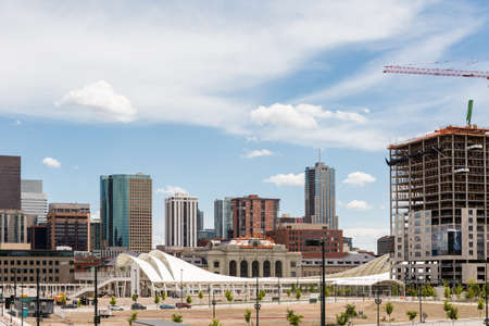 Denver, Colorado/ USA-26 May, 2014: Redevelopment of Union Station in Denver.のeditorial素材