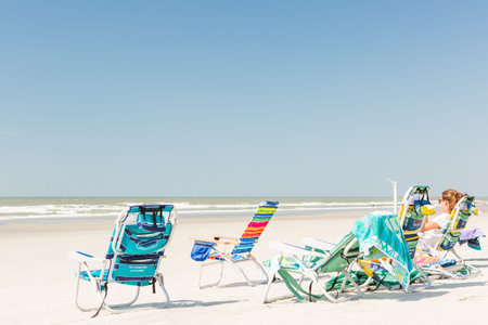 Myrtle Beach, South Carolina, USA-July 8, 2014. Typical summer day in Myrtle Beach.のeditorial素材